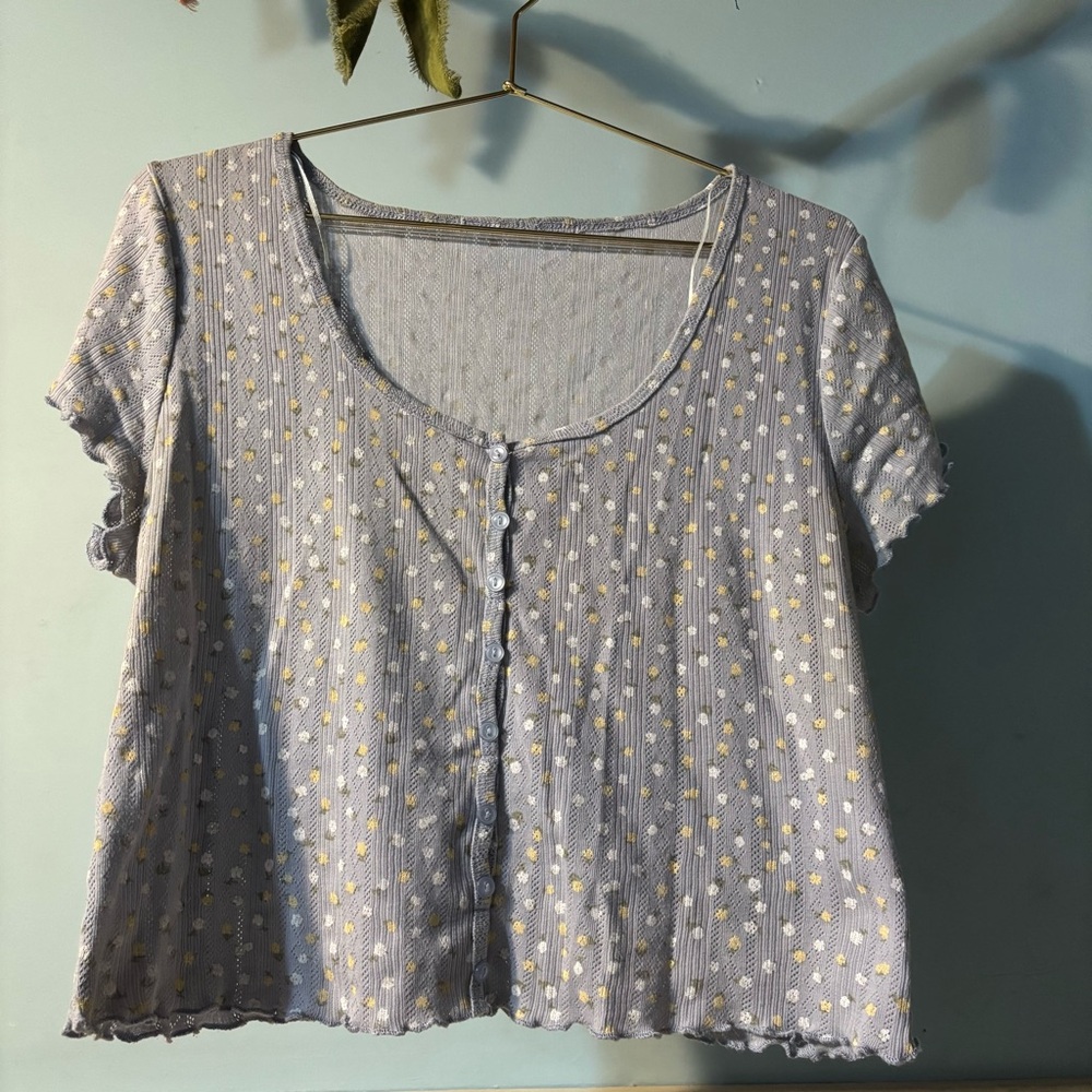 Floral Button-Up Women Top